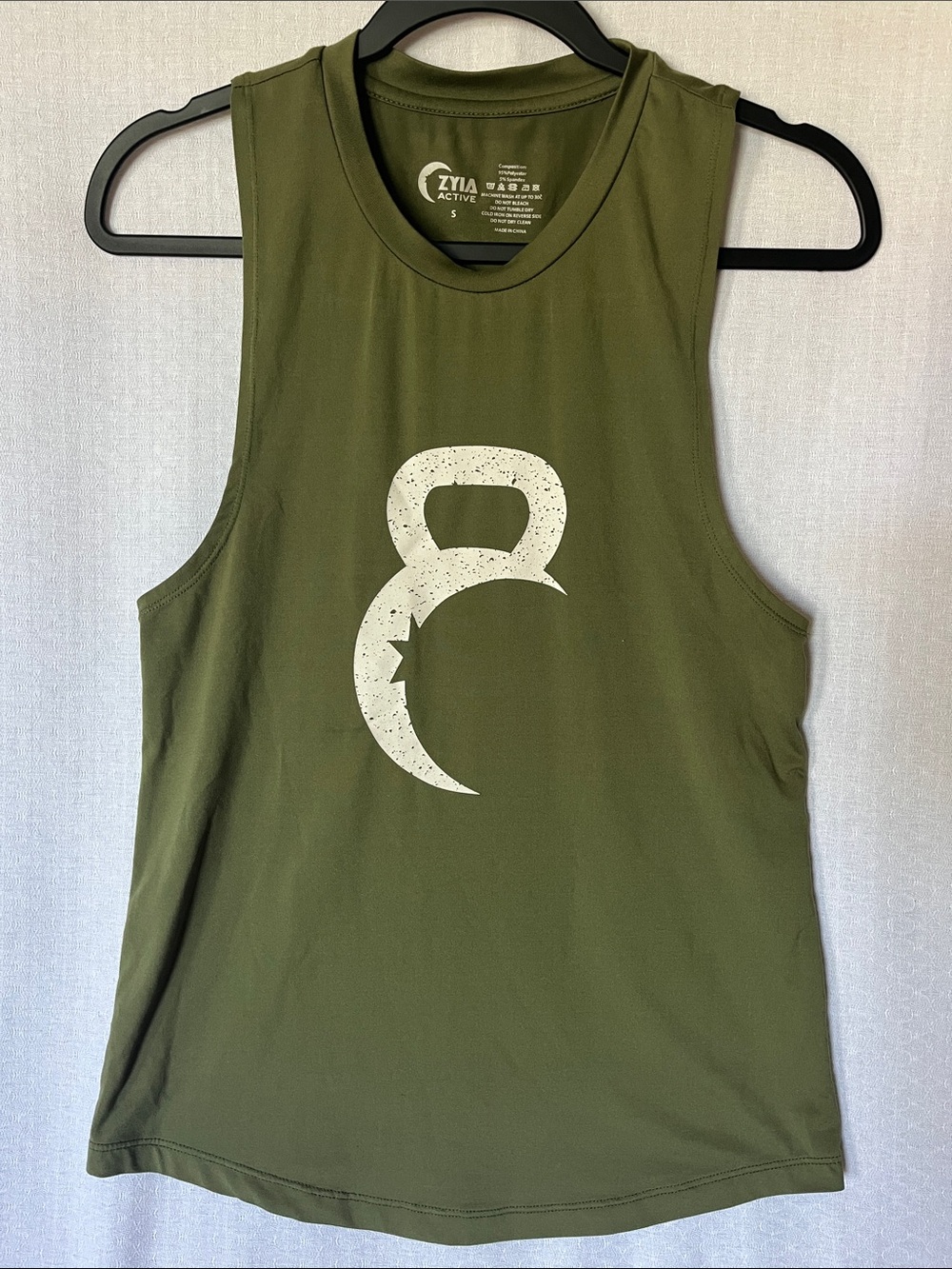ZYIA Olive Graphic Muscle Tank - Women's Activewear